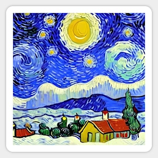 Christmas - Van Gogh Style Sticker